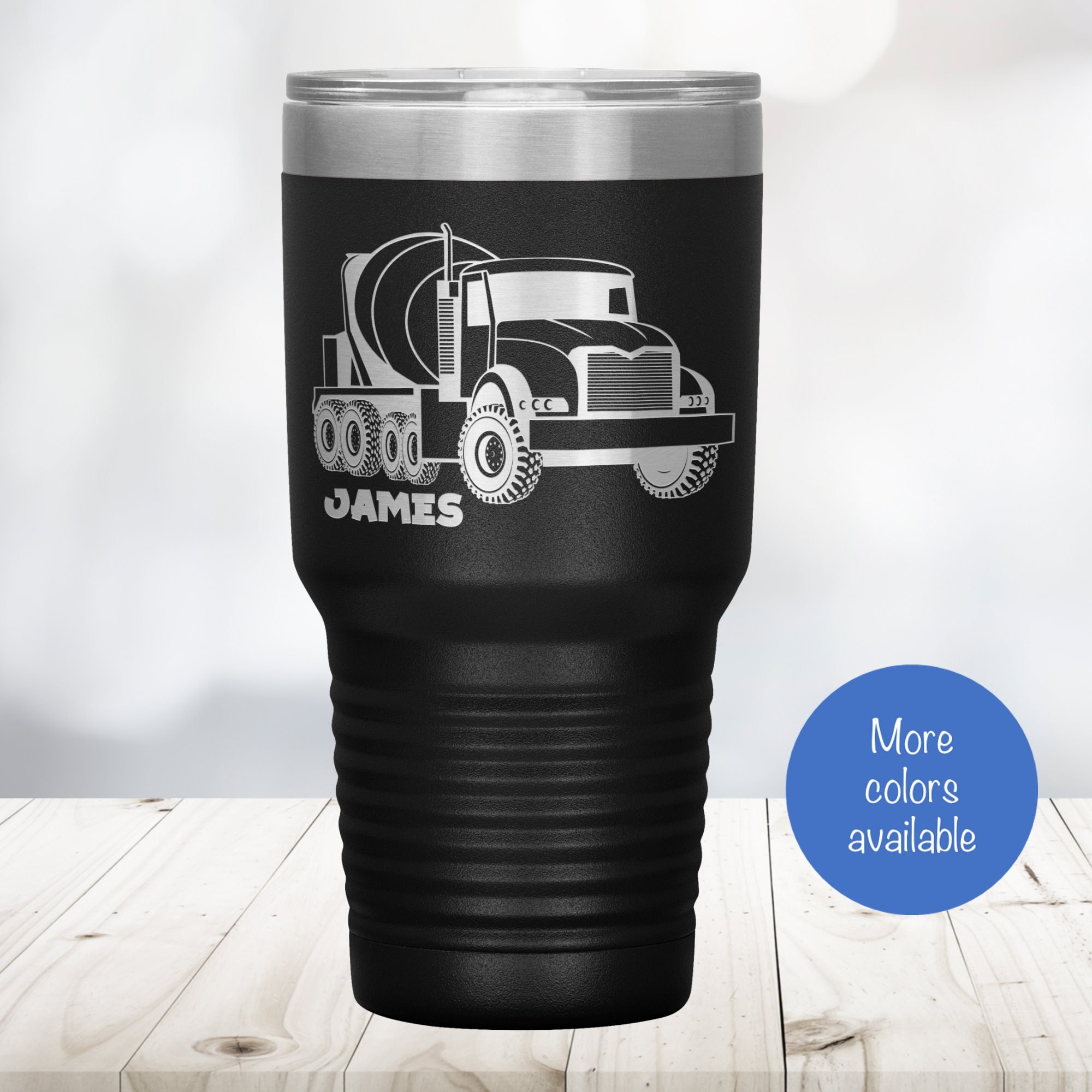 Personalized Concrete Mixer Mug. Coffee Mug With Yellow Cement