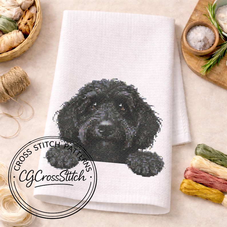 Goldendoodle Dog Cross Stitch Pattern, Cute Golden Doodle Dog Cross ...