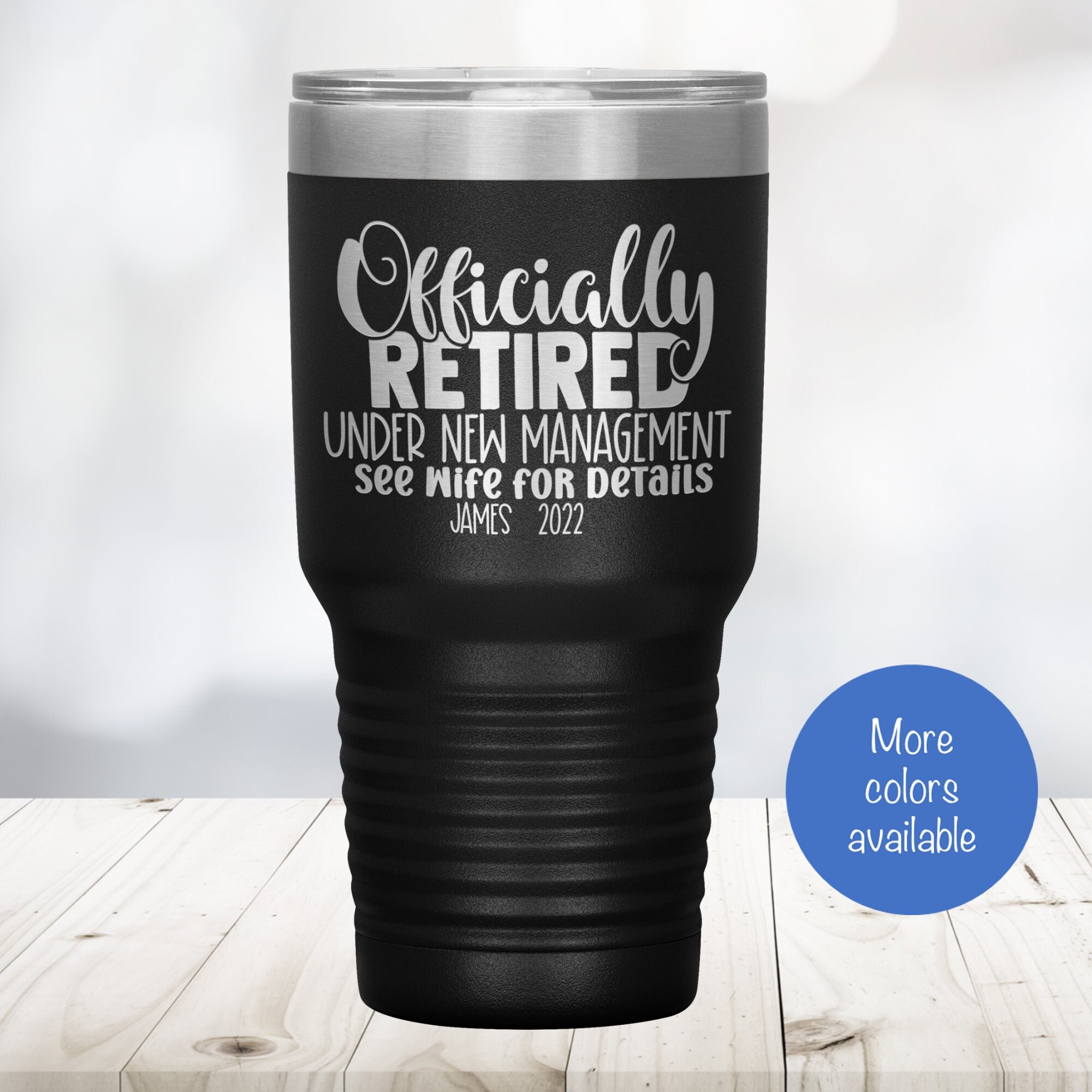 Funny Retirement Coffee Mug – “Retired, Under New Management. See Spouse For Details” Double-Sided Print, 15oz - View #4