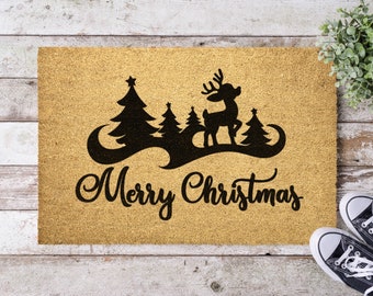 Merry Christmas Doormat, Holiday Doormat, Christmas Doormat, Outdoor Mat, Front Door Mat, Christmas Home Décor, Holiday Gift Outdoor Doormat