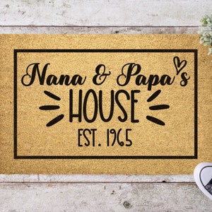  Customizable Grandparent's Day Gift for Grandparents, Nana and  Papa's House, Grandpa Grandma Doormat, Nanny, Nana