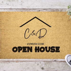 Personalized Open House  Realtor Doormat, Open House Outdoor Mat, Business Logo Mat, Real Estate Agent,  Real Estate Listing Marketing House