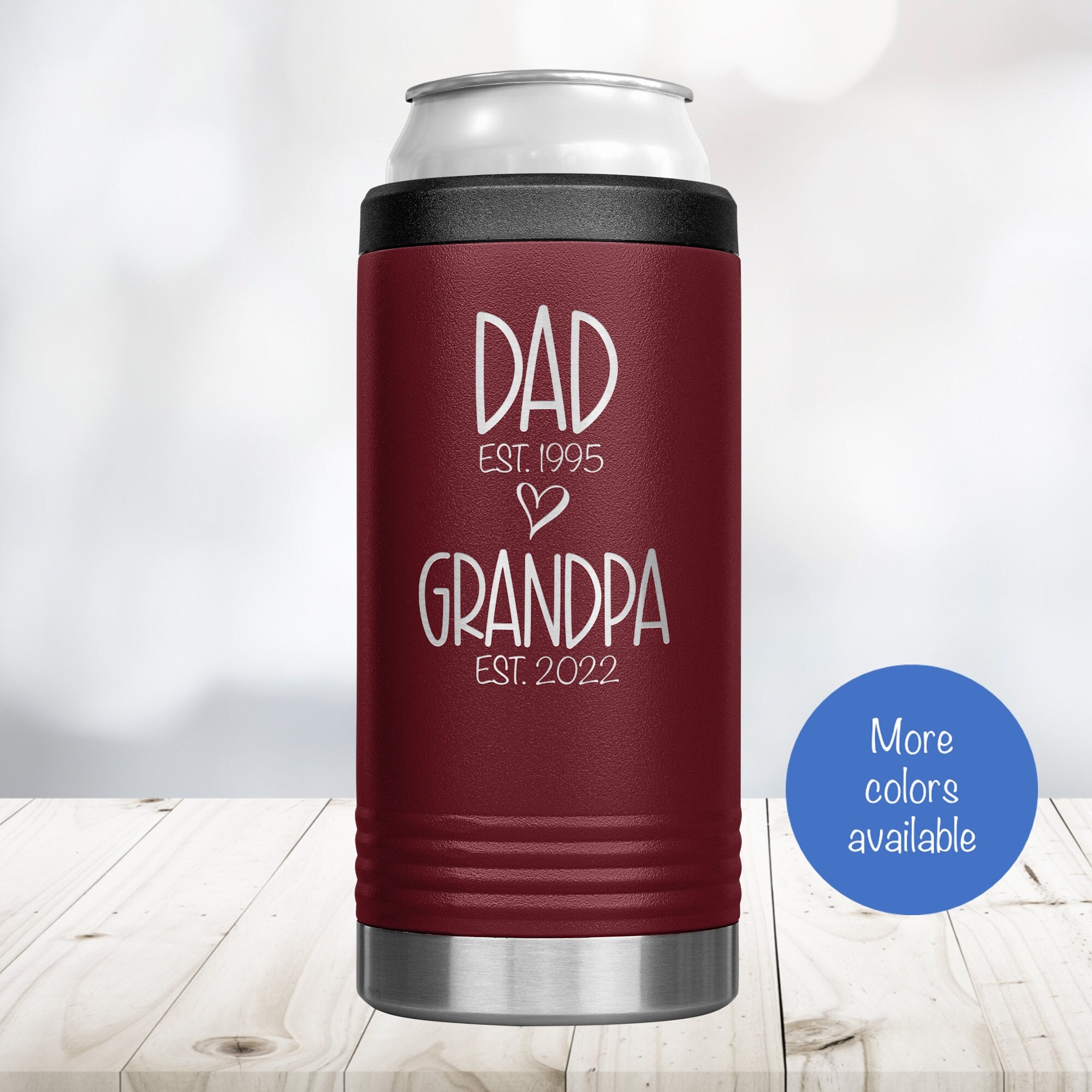 ThisWear Funny Beer Coolie Dad Hall of Fame Father's Day Gift for Dad or  Grandpa 2 Pack Can Coolie Drink Coolers Coolies Wood 