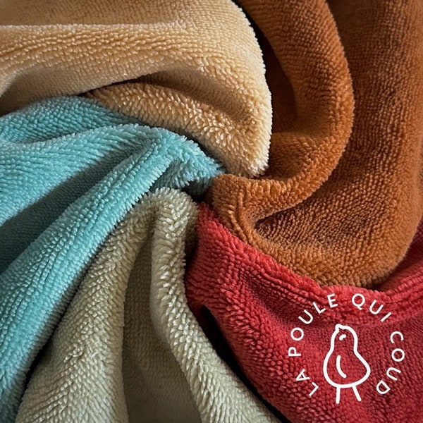 Micro Eponge Bambou / Tissu 100% Oeko-Tex / Nombreux coloris au choix