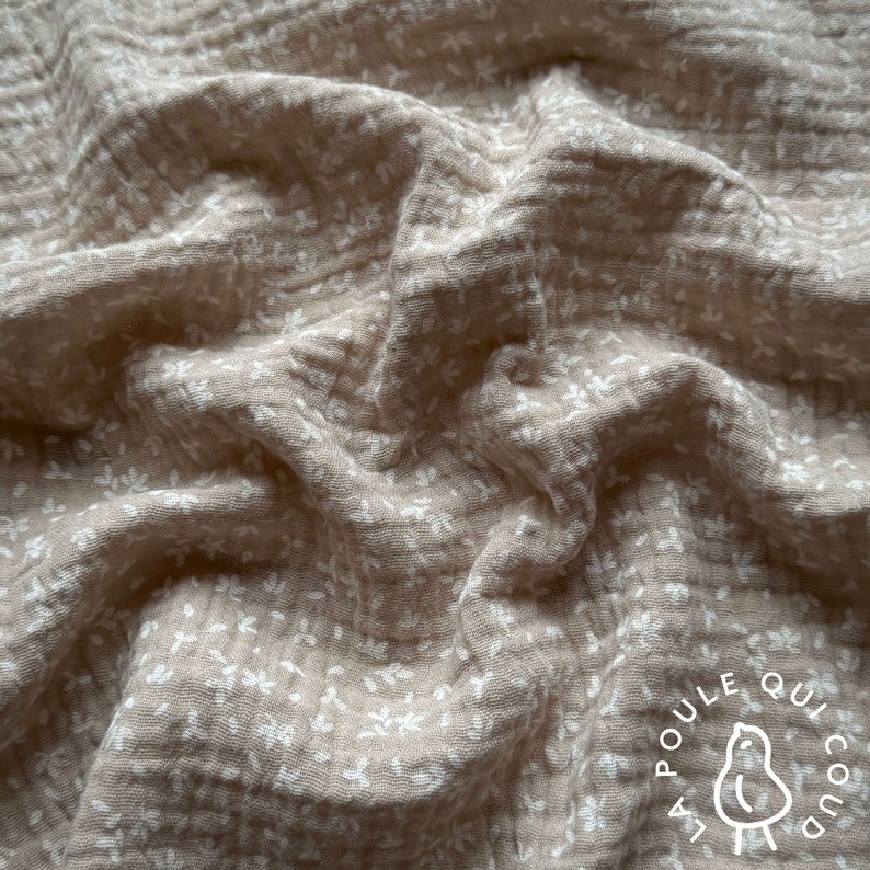 Patterned Double Gauze Fabric Liberty/Flowers 100% Cotton Oeko-Tex Fabric Azoli Wheat/Azoli Lin Many colors to choose from image 9