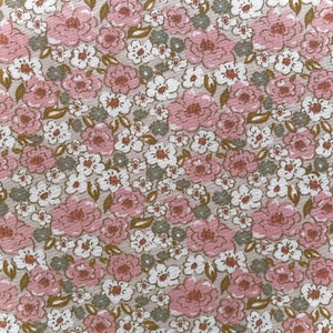 100% Cotton Oeko-Tex Fabric / Kalmia / Flower / Liberty Beige / Rose