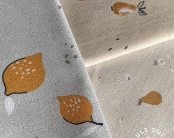 100% Cotton Oeko-Tex Fabric / Pears & Lemons