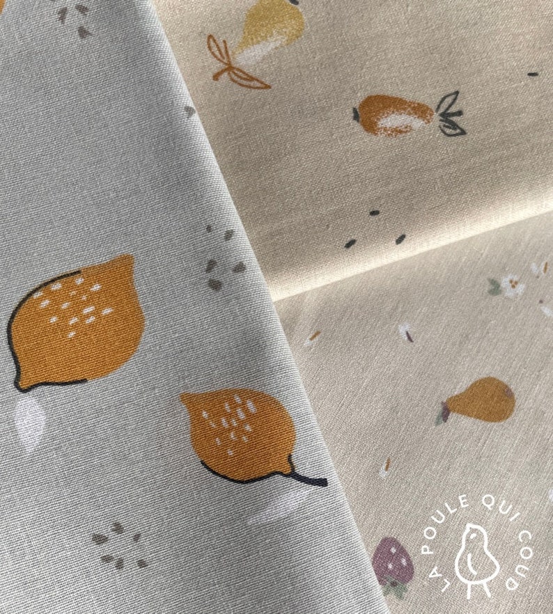 100% Cotton Oeko-Tex Fabric / Pears & Lemons image 1