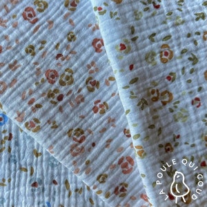 Tissu Double Gaze à Motifs Liberty/Fleurs Saseka Tissu 100% Coton Oeko-Tex Nombreux coloris aux choix image 1