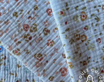 Patterned Double Gauze Fabric - Liberty/Flowers - Saseka- 100% Oeko-Tex Cotton Fabric - Many colors to choose from