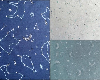 Tissu 100% Coton Oeko-Tex / Constellations