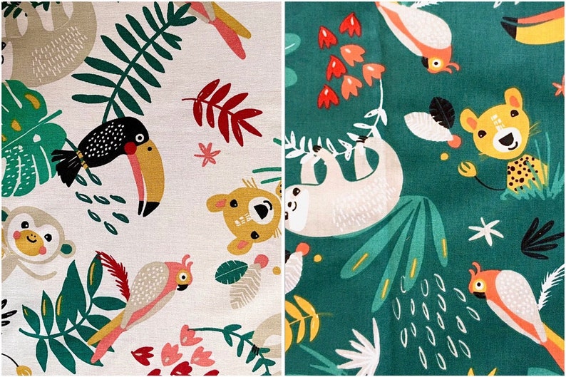 Tissu 100% Coton Oeko-Tex / Animaux / Jungle / Tigres image 1