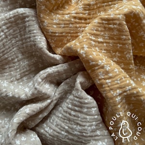 Tissu Double Gaze à Motifs Liberty/Fleurs Tissu 100% Coton Oeko-Tex Azoli Blé/ Azoli Lin Nombreux coloris aux choix image 1