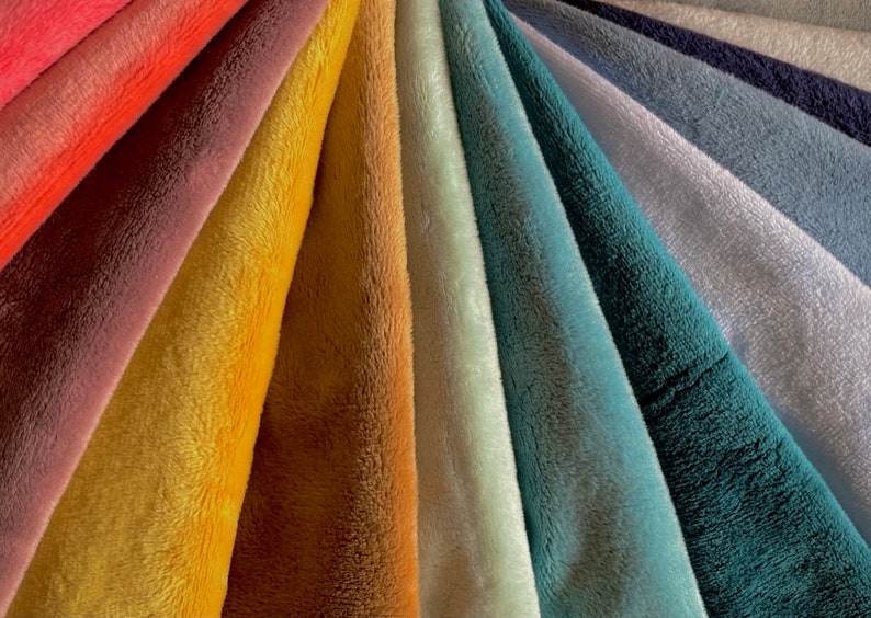 Minky Plain / Oeko-Tex fabric / Many colors available image 1