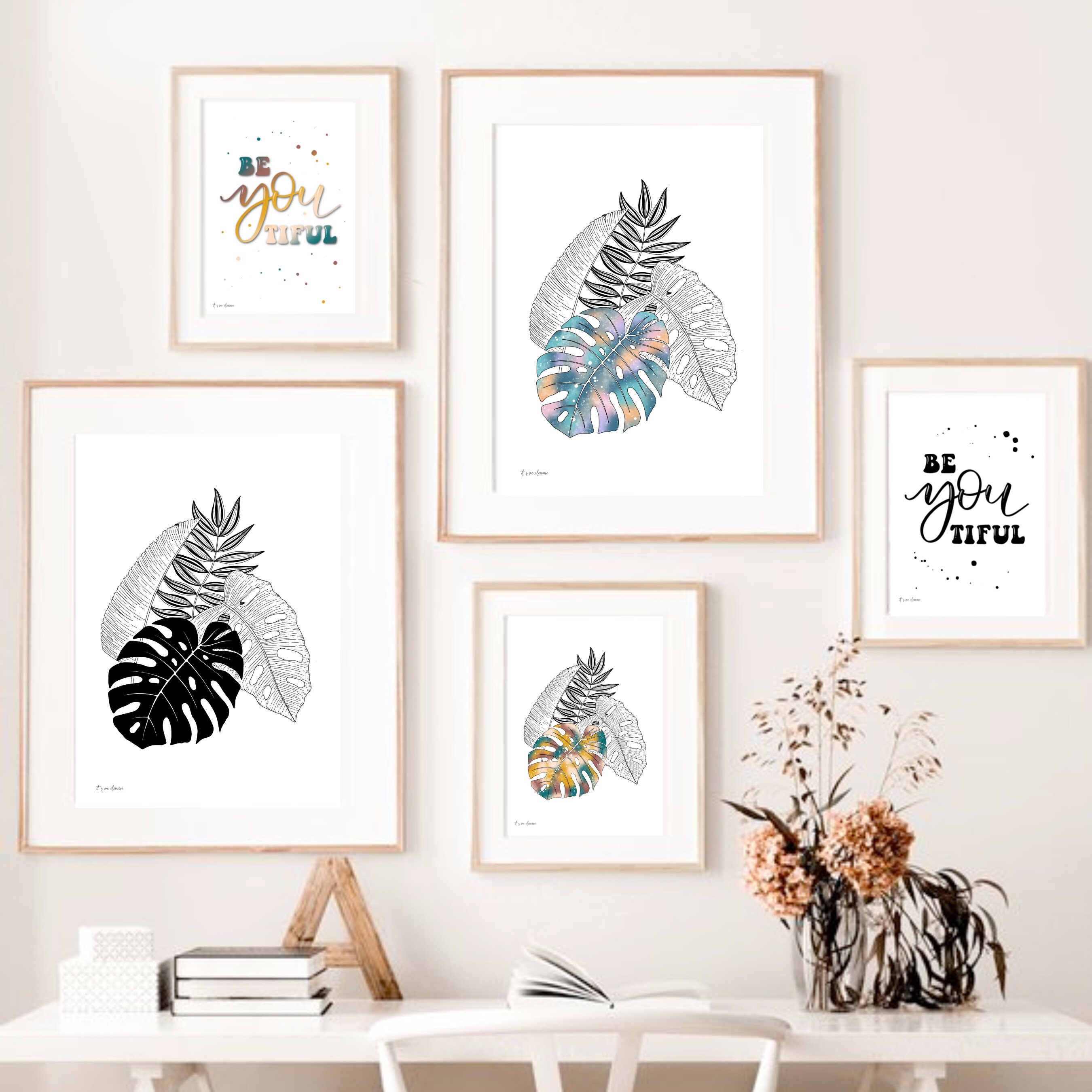 Digitales Poster zum Selber Ausdrucken Monstera und Palmen - Etsy.de