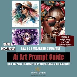 AI Art Prompt Guide - Watercolor Fashion Portraits - Digital Download - DALL-E 3 & MidJourney Compatible