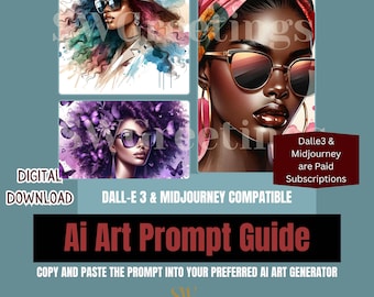 AI Art Prompt Guide - Aquarell Mode Porträts - Digitaler Download - DALL-E 3 & MidJourney Kompatibel