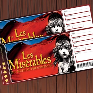Les Miserables Personalised Print_At_Home Gift Tickets For Christmas, Birthdays, Anniverseries Download PDF