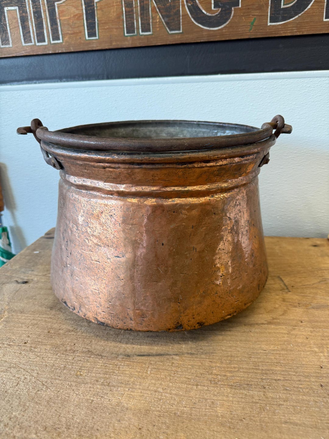Large Hand Hammered Copper Cauldron: Firewood Storage Pot - Etsy