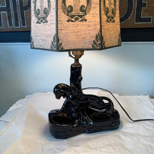Vintage Panther Lamp - Etsy