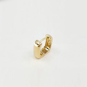 14K Solid Gold Square Hoop Earring, Modern Hoops, Conch Hoop, Bold Hoop Earring, Minimalist Earrings, Daily Earring