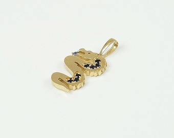 14K Solid Gold Tiny Dragon Shape Charm Pendant, Charm, Everyday Dainty, Minimalist