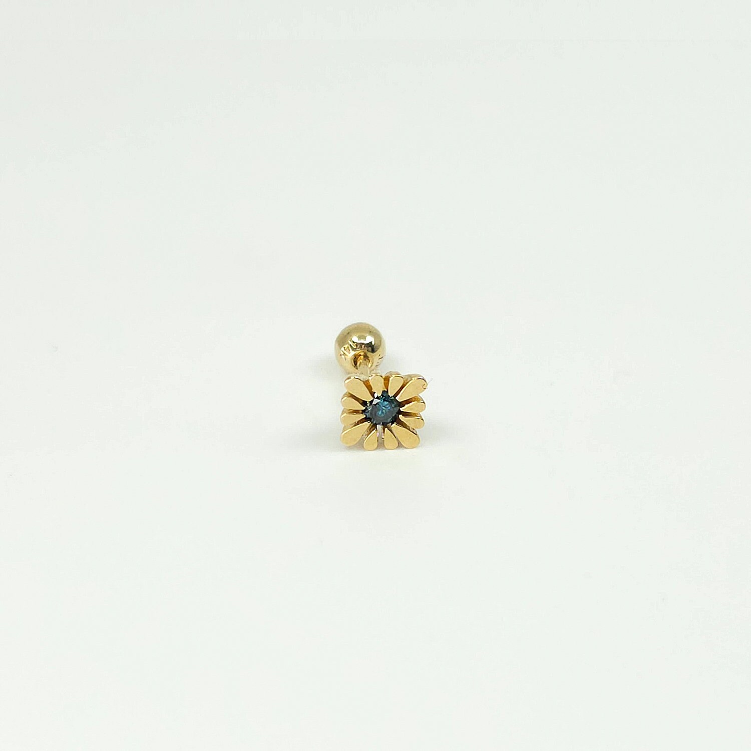 Blue and Gold Rhombus Earrings