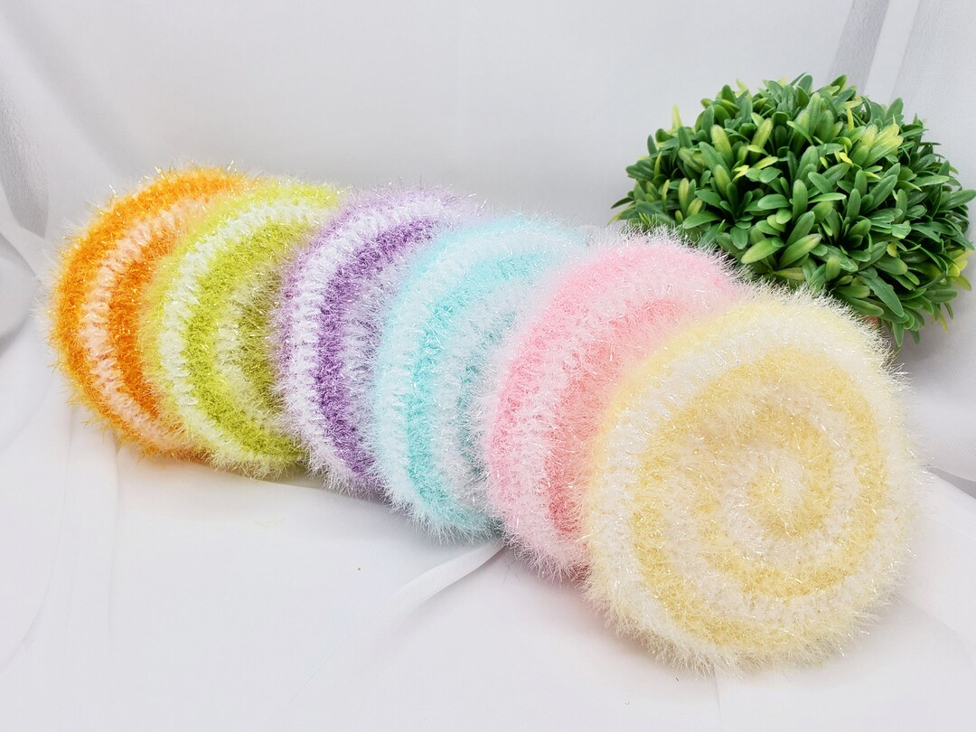 Dish Scrubbers Lollipop Shape Korean Crocheted Dish Scrubby Etsy