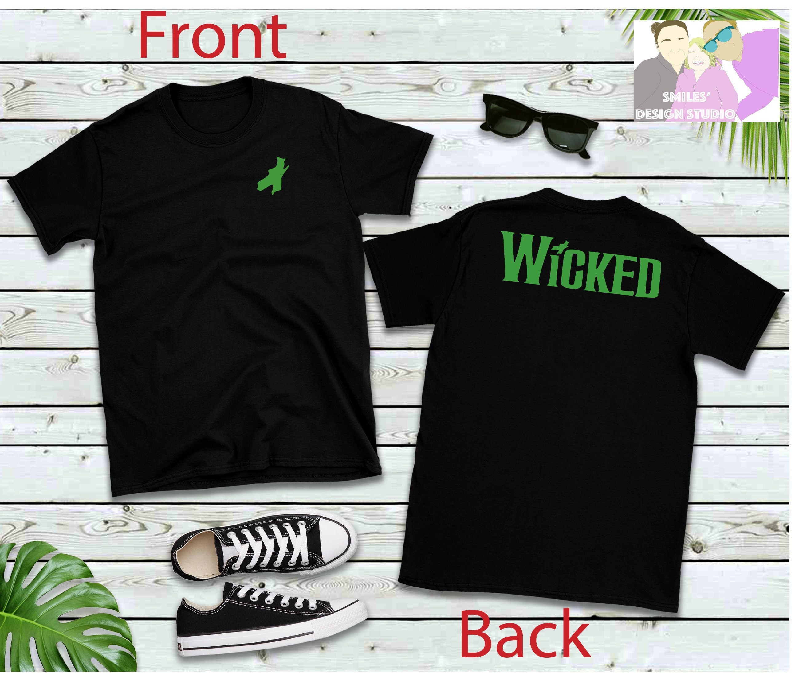 SmilesDesignStudio Wicked Green Logo Inspired T-Shirt- Wicked Shirt- Wicked: The Musical Shirt
