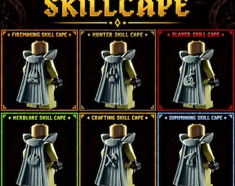 RuneScape Skillcapes 7–12 | Choose Your Custom Minifig Cape | 3D Printed Resin