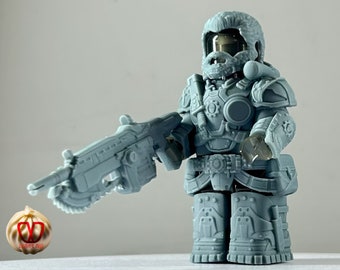 AVE, MARIA: Sci-fi Soldier Minifigure Compatible Armor Set, Custom Printed Building Block Toys