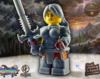 COURTNEY, THE BARBARIAN: Custom Designed Minifig-Compatible Fantasy Armor Set | Building Toy Blocks Compatible
