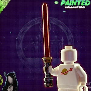 PAINTED: Battle Saber (WRATH-4) |&gt; For All Minifigures | Collectible Minifig Accessory | Apprentice Grade | Construction Toy Compatible