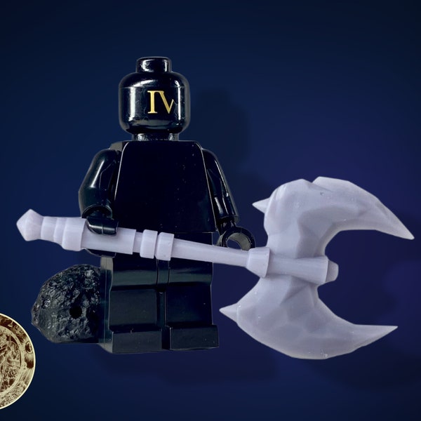 Demon Axe of Eine Hand | | Evil Custom Melee Axe | Minifig Weapon Accessory | Fits All Mini Figurines | High Detail, Pro Quality