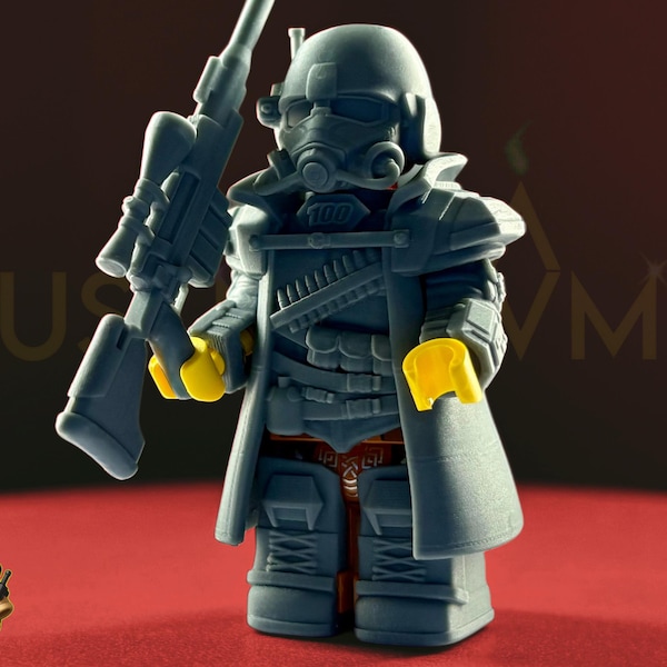 JE RONDEN BEZORGEN: aangepaste post-apoc minifiguur-compatibele pantserset, bedrukt bouwsteenspeelgoed