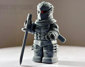 Retro Shadow Ninja Resin Minifig Kit: Running the Wall | Katana Shinobi Armor
