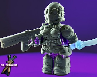 ARCÁNGEL HARLIE W: Conjunto de armadura de ciencia ficción compatible con minifiguras personalizadas, juguetes de bloques de construcción premium impresos en 3D, colaboración con Twisted Bricks