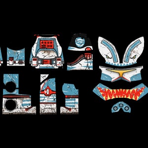 Shark Trooper |&gt; Complete Digital File Decal Download | Waterslide Decal Transfer File | Building Block Decals | COMMERCIAL USE
