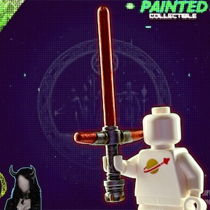 PAINTED: Battle Saber (WRATH-2) |&gt; For All Minifigures | Collectible Minifig Accessory | Apprentice Grade | Construction Toy Compatible
