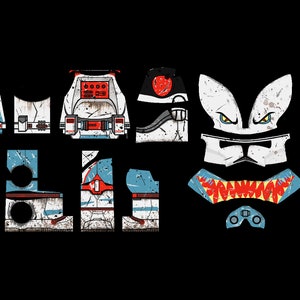 Shark Trooper V.2. |&gt; Complete Digital File Decal Download | Waterslide Decal Transfer File | Building Block Decals | COMMERCIAL USE