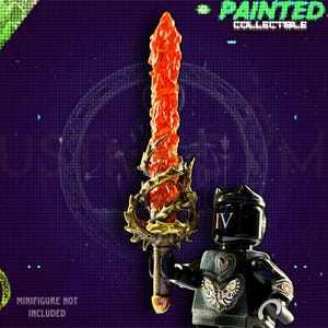 Painted Citrinas Blade of Thumos: Custom Minifigure Compatible Collector&#39;s Accessory