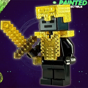 CUSTOM PAINTED Pixel Golden Dungeon Set Compatible With All Minifigures and Construction Toy Figures