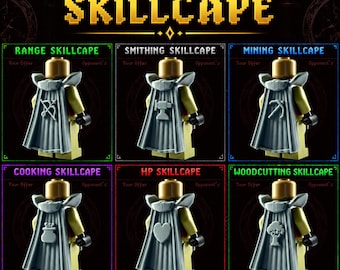 OSRS Skillcapes 1–6 | RuneScape Custom Minifig Cape Collection | 3D Printed Resin