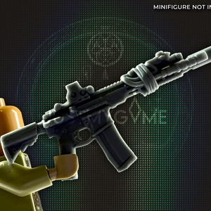 Rabbit Runner Rifle for Construction Toy Army Figures - Handcrafted Military Gear - Tabletop Collector Toy Figurine Gear