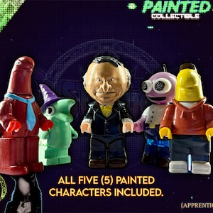 APPRENTICE PAINTED: 5-Pack Display-Grade Hand-Painted Custom Minifigure Artwork | "Goodbye, Smiling Friends"