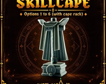 OSRS Skillcapes 1–6 + Display Rack | RuneScape Custom Minifig Cape Set | 3D Printed Resin