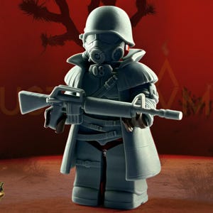 THE FINEST SOLDIER: Post-Apoc Custom Minifigure Compatible Armor Set, Premium Printed Building Block Toys