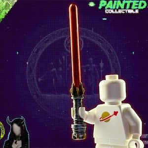 PAINTED: Battle Saber (WRATH-6) |&gt; For All Minifigures | Collectible Minifig Accessory | Apprentice Grade | Construction Toy Compatible