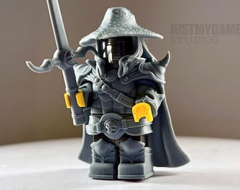 Gothic Dhampir Hunter Resin Minifig Kit | Cloaked Vampire Slayer Swordsman