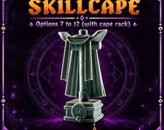 RuneScape Skillcapes 7–12 + Display Rack | Custom Minifig Cape Set | 3D Printed Resin